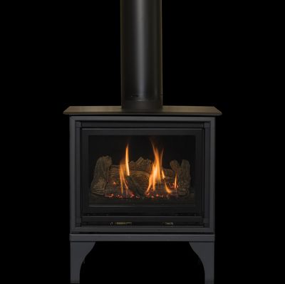 Kozy Heat: Oakport Freestanding Gas Fireplace - Logs—primary view