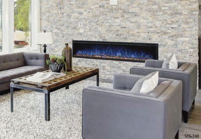 Modern Flames: 74" Spectrum Slimline Wall Mount/Recessed Fireplace—primary view